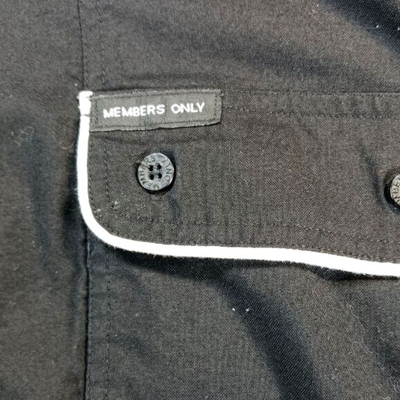 Members Only 1/2 Button Up Banded Hem Pullover Shirt 4 Pockets Logo VNT. Men's L - Picture 6 of 13